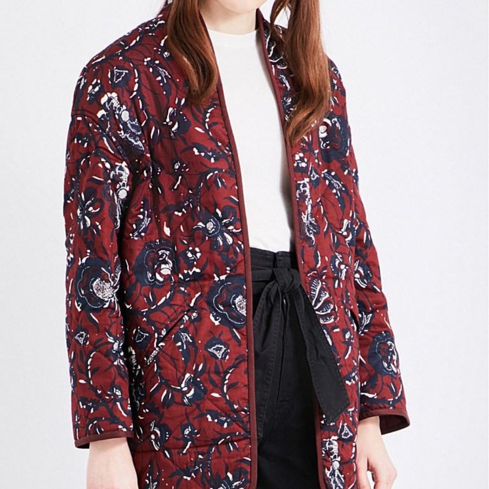 Isabel Marant | Daca Reversible Quilted Jacket/coat in Burgundy Floral